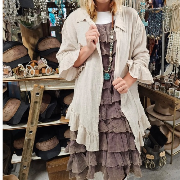 A Rare Bird Gauze Ruffle Dress - Picture 2 of 5